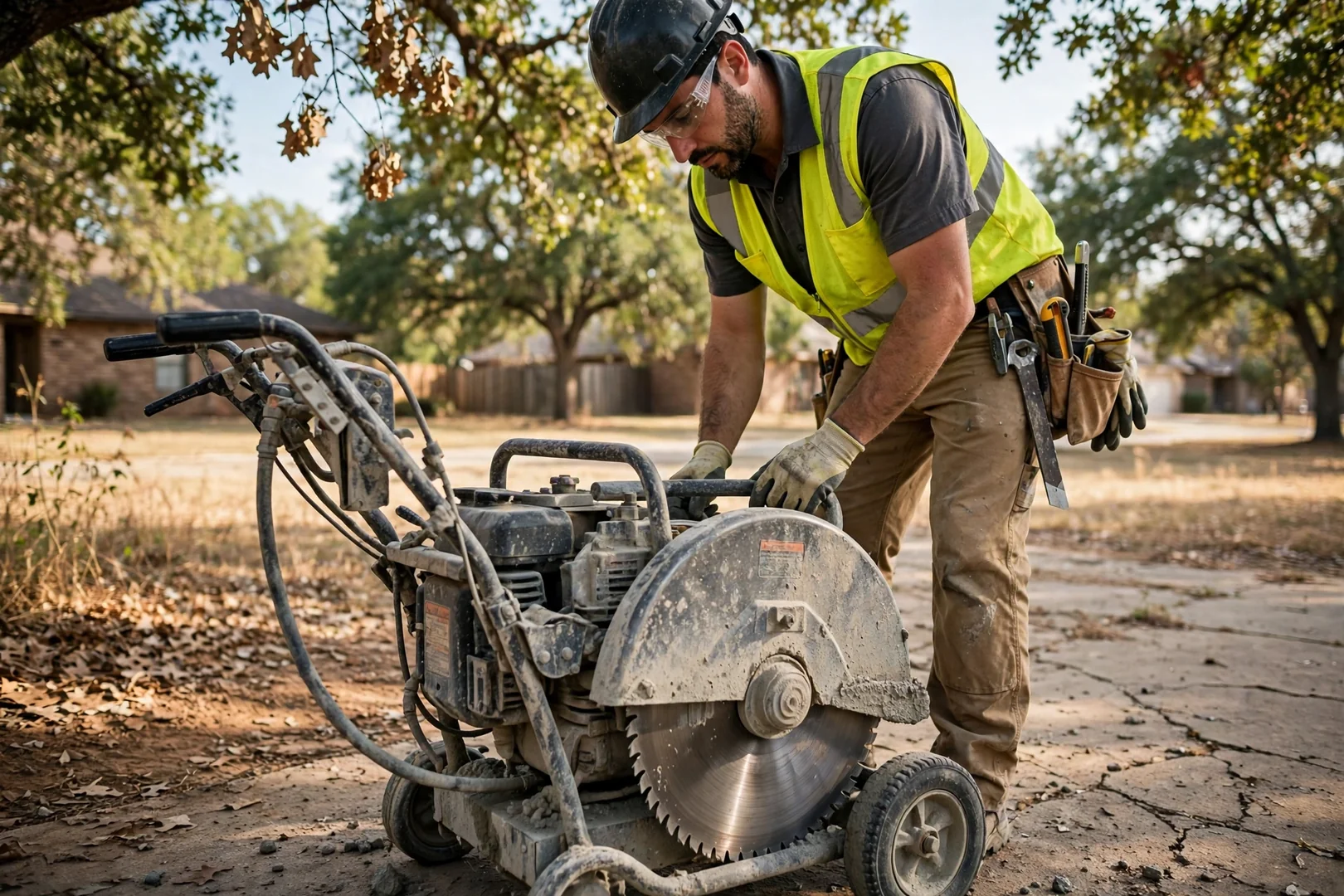 Corinth Concrete Contractors Elite technician reviewing Concrete equipment in Corinth, TX