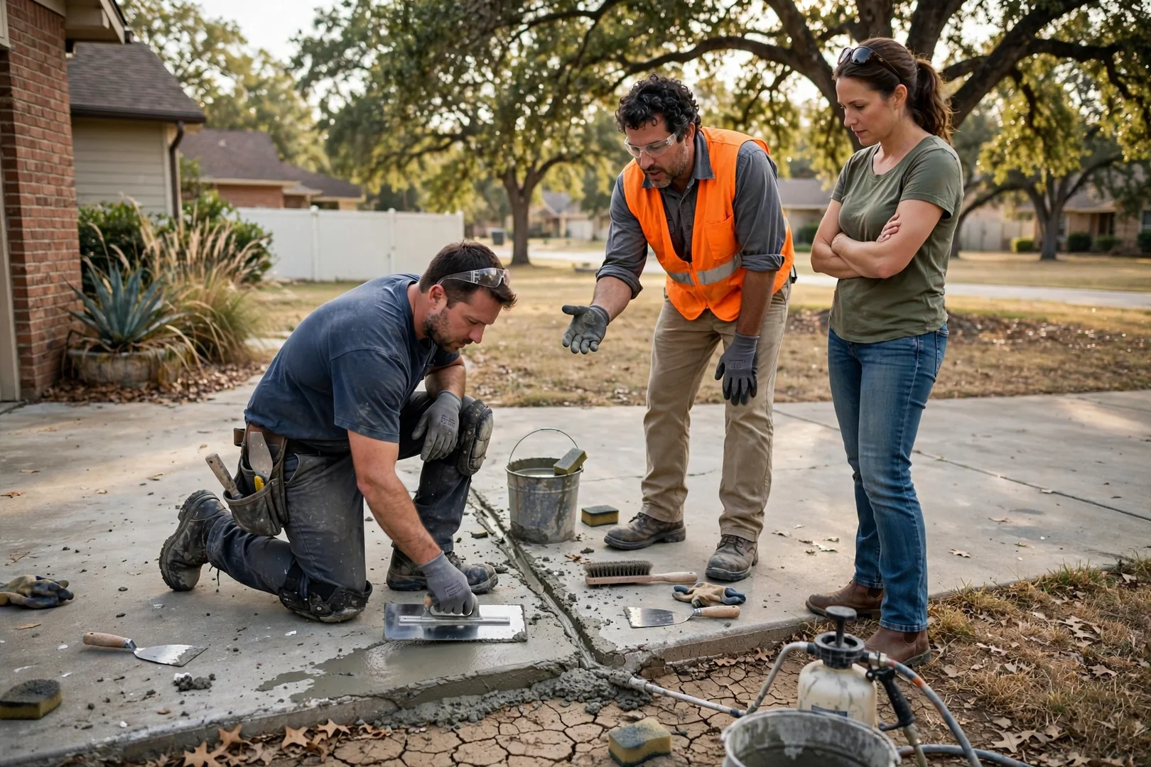 Corinth Concrete Contractors Elite team completing a Concrete service visit in Corinth, TX