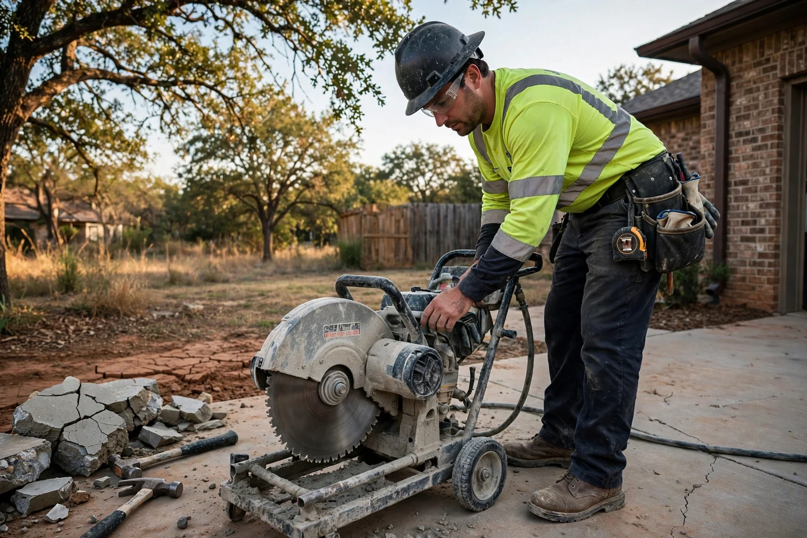 Corinth Concrete Contractors Elite technician reviewing Concrete equipment in Corinth, TX