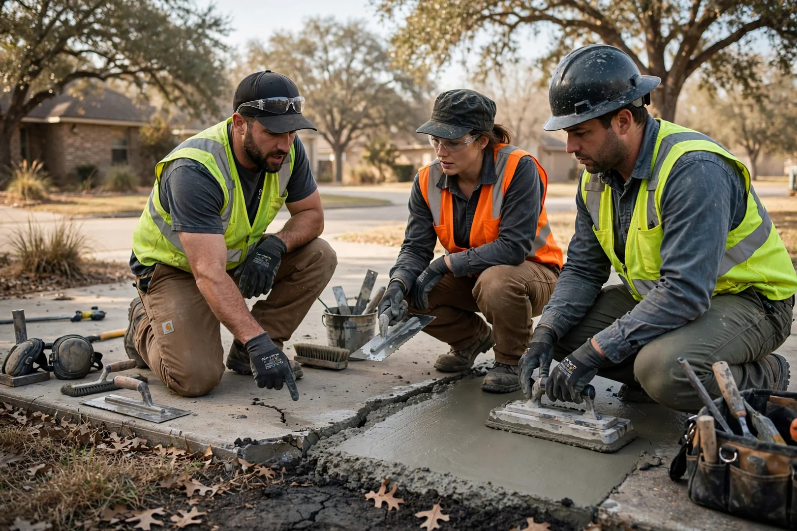 Corinth Concrete Contractors Elite team completing a Concrete service visit in Corinth, TX