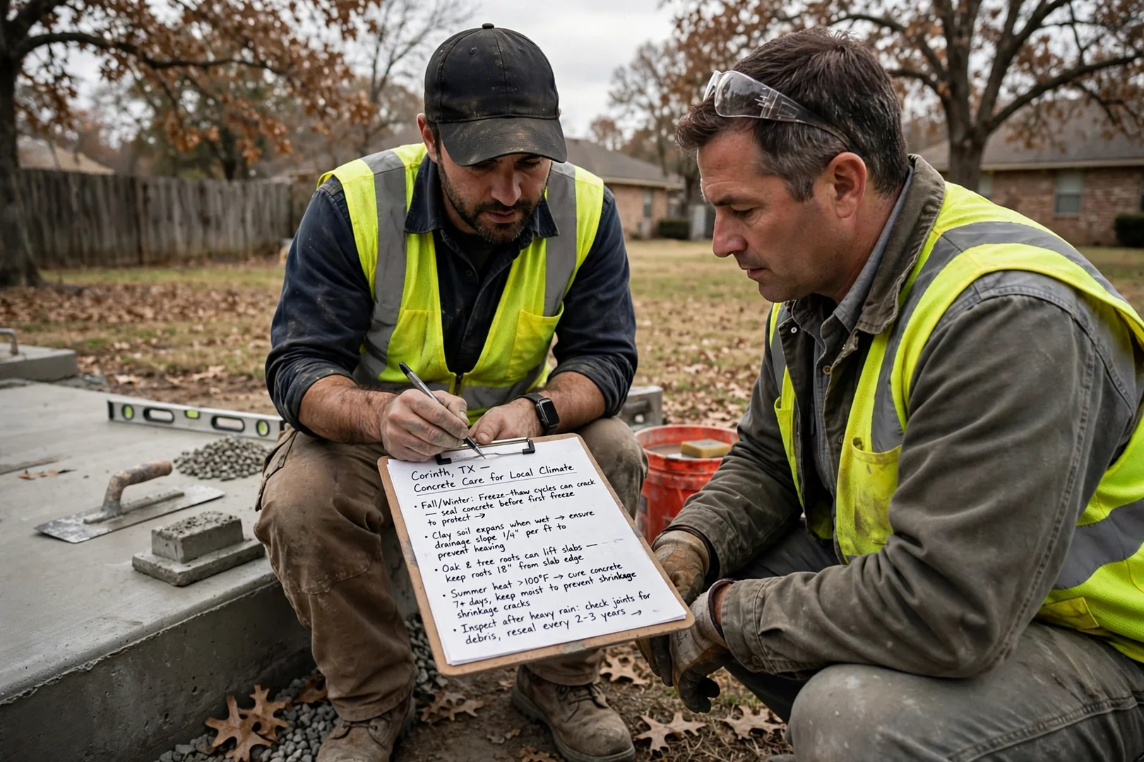 Written foundation repair estimate reviewed with a homeowner on site