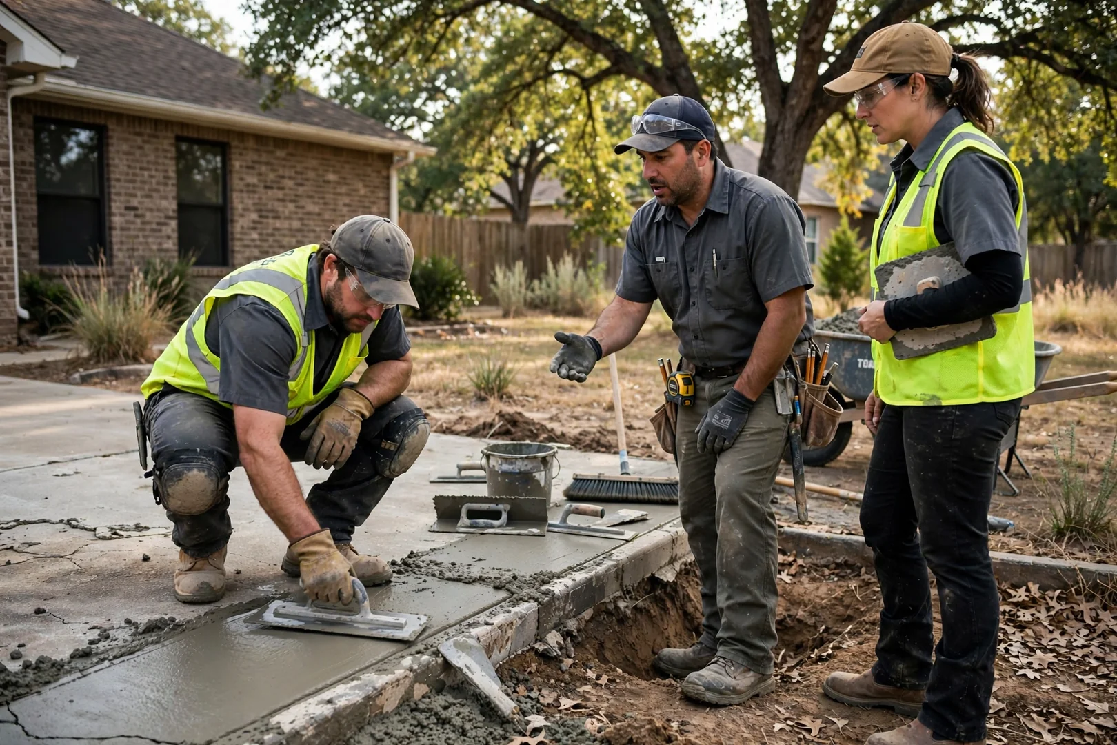 Corinth Concrete Contractors Elite team completing a Concrete service visit in Corinth, TX
