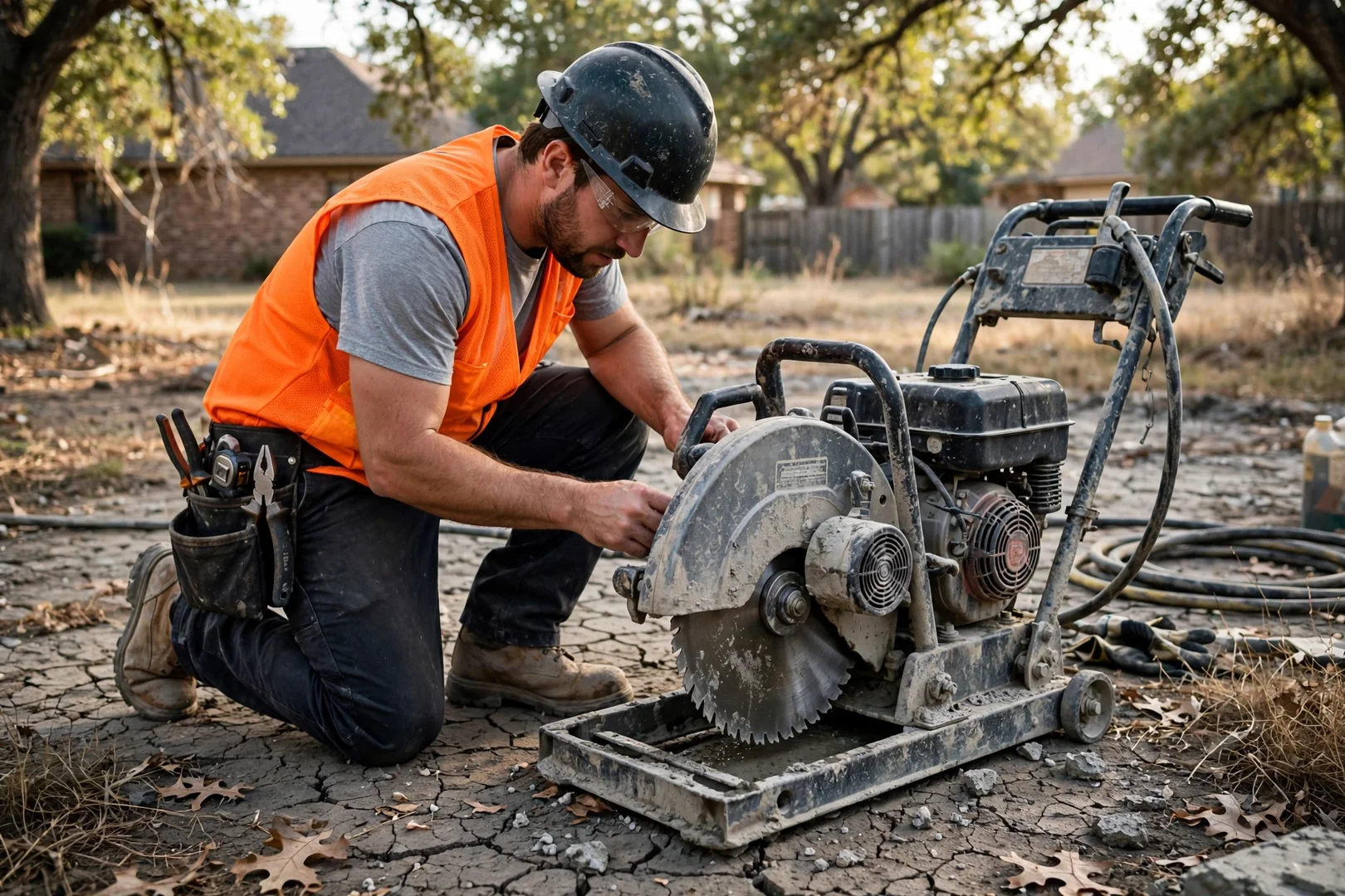 Corinth Concrete Contractors Elite technician reviewing Concrete equipment in Corinth, TX