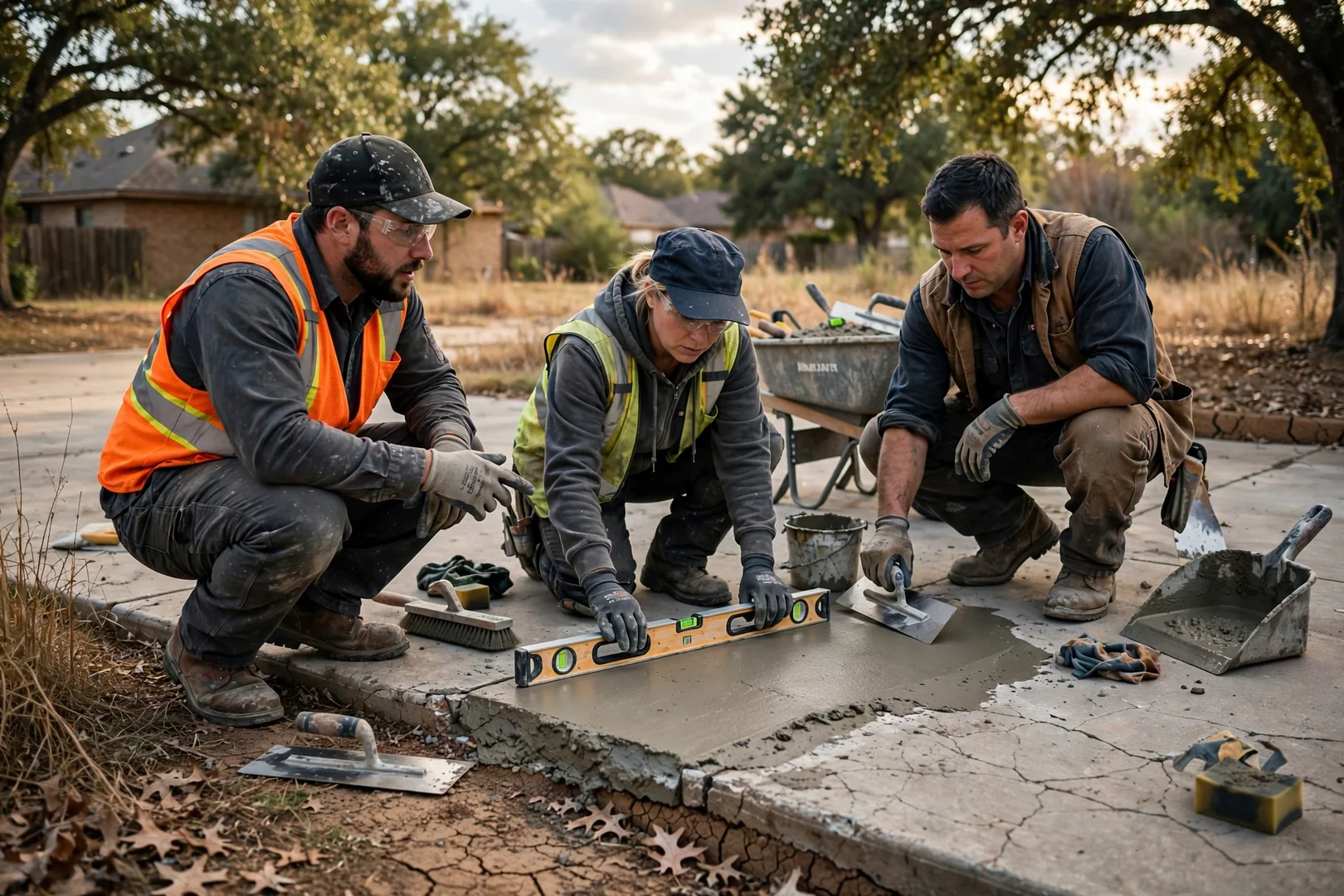 Corinth Concrete Contractors Elite team completing a Concrete service visit in Corinth, TX